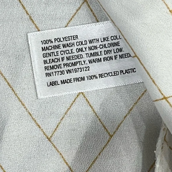 A New Day White Sheer Button Up Long Sleeve Shirt w/ Yellow Plaid Pattern Size S - Picture 5 of 11